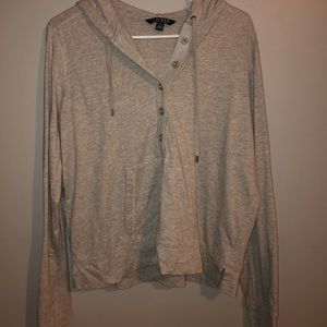 light weight gray hoodie with buttons